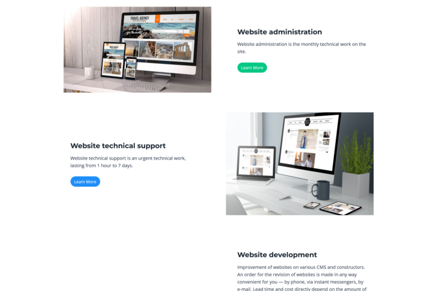 Разработка веб-сайта "техподдержка сайтов" на CMS WordPress (5458)
