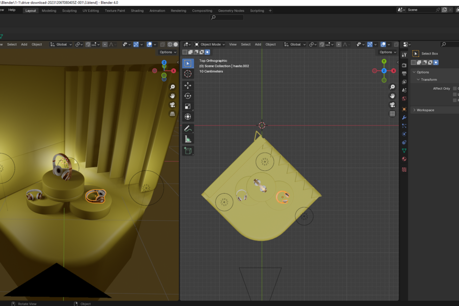Blender 3D: Наушники. Реклама JBC. (5468)