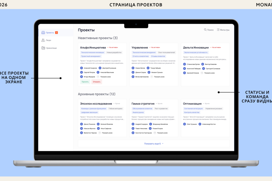 Monami — от дизайн-концепта к рабочей PWA-системе управления проектами (6263)